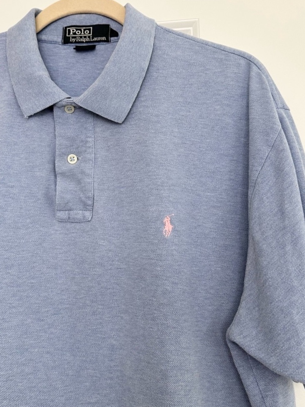 Polo Ralph Lauren Classic Blue Polo Shirt With Iconic Logo Pink Horse